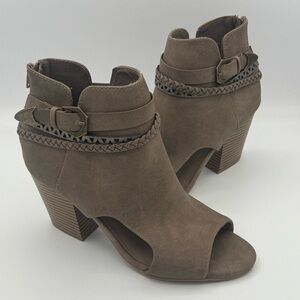 Maurices Sabrina Open Toe Block Heel Ankle Boots